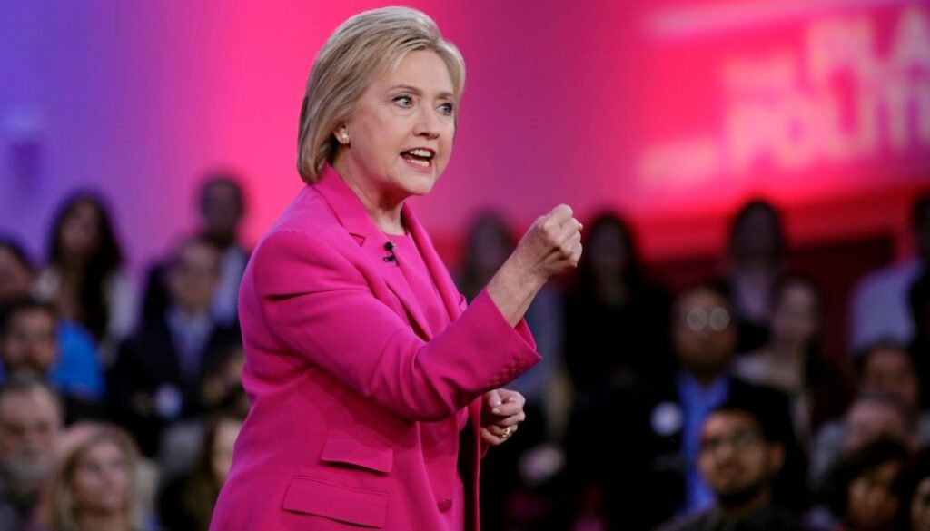 Hillary clinched fist