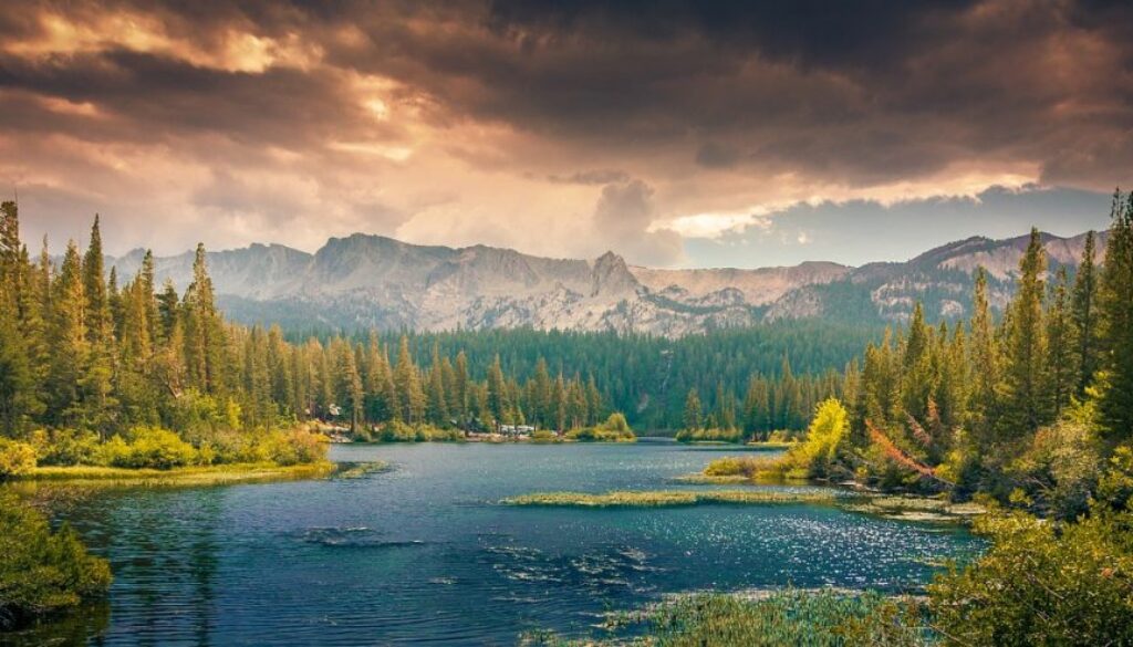 river mountain nature landscape