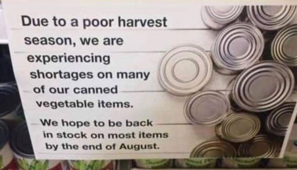 poor harvest ECB