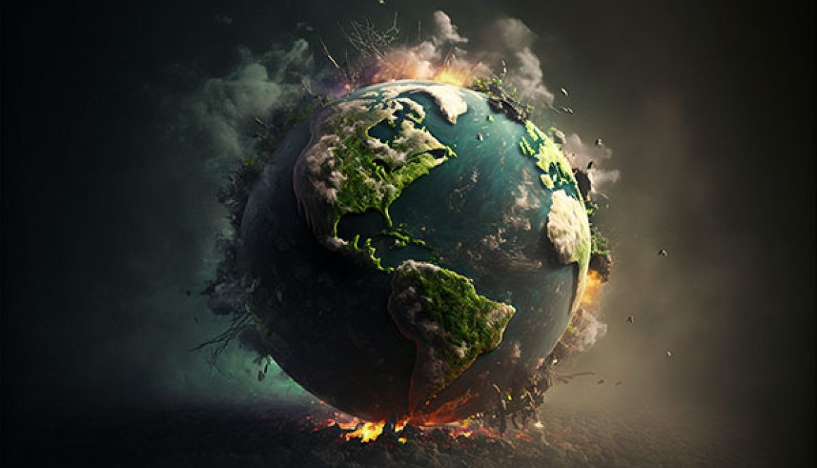 Concept of global warning, climate change and dying Earth.