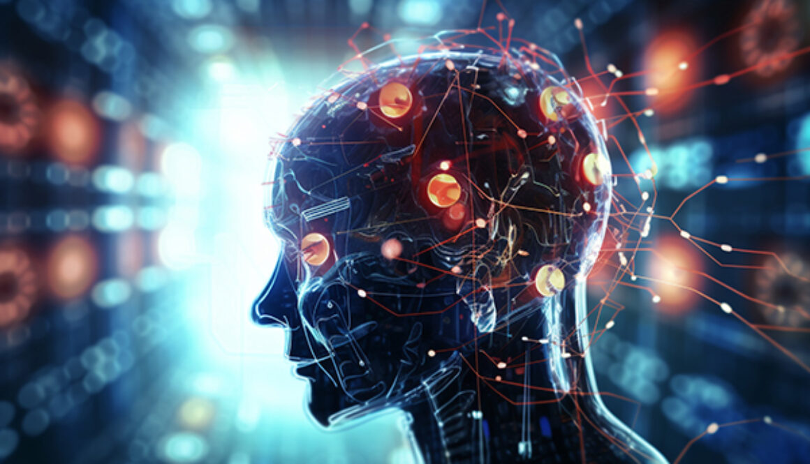 Digital brain interface with virtual information, displayed agai